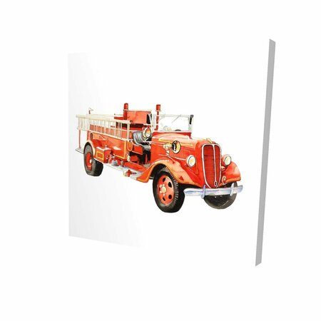 FONDO 12 x 12 in. Vintage Fire Truck-Print on Canvas FO2792506